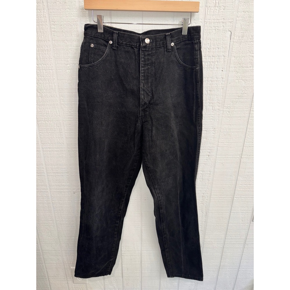 Wrangler Silver Lake Jeans Womens Black High Rise Straight Leg USA 13/14x34